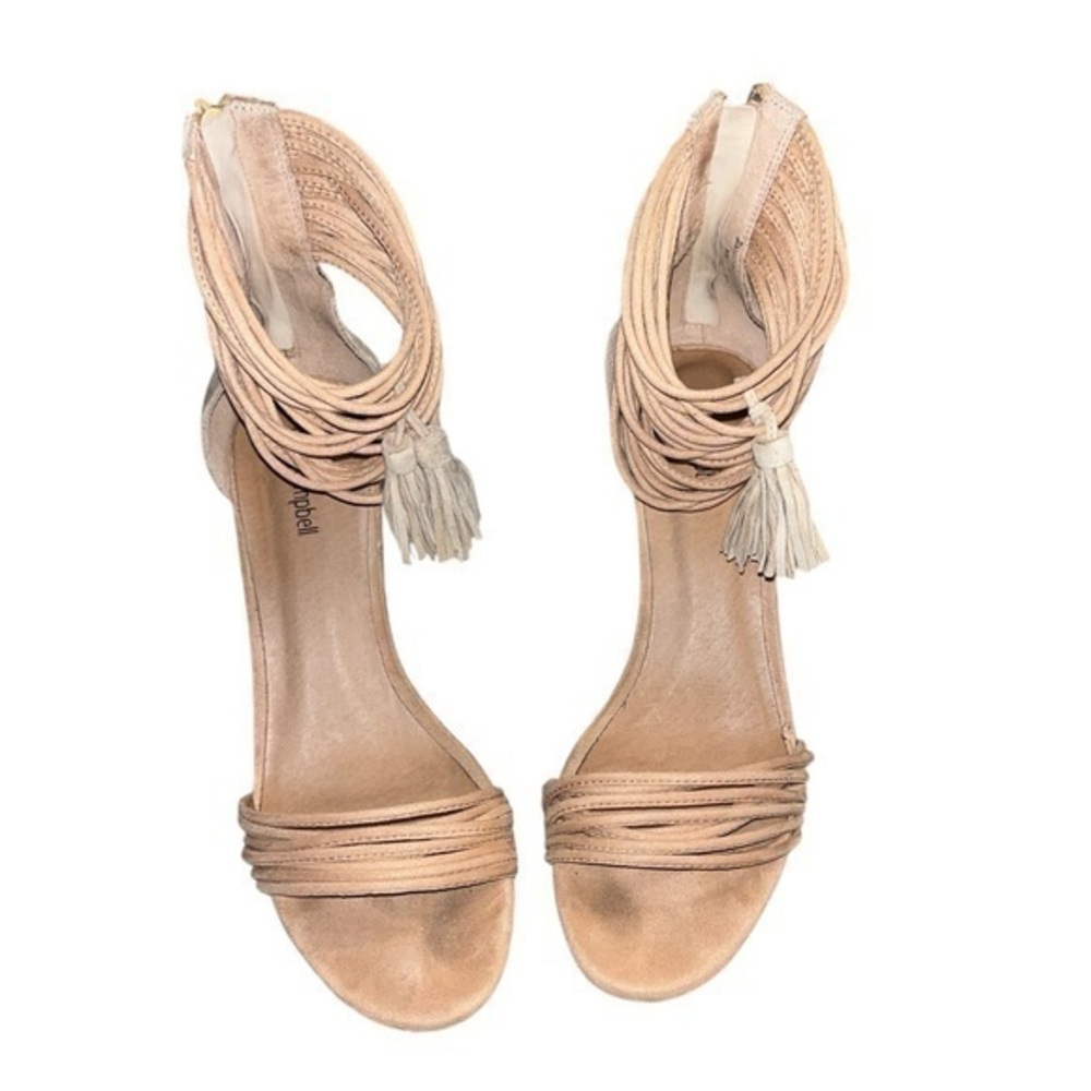 Jeffrey Campbell Tan Pallas Rope Heels Ankle Strap  Sandals 10